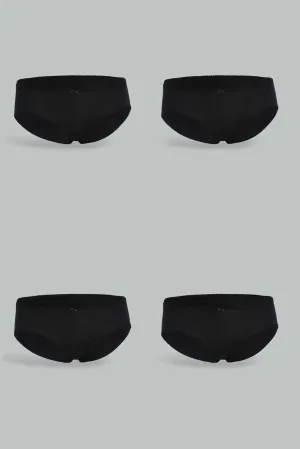 Women Black Boy-Leg Set (Pack of 4)
