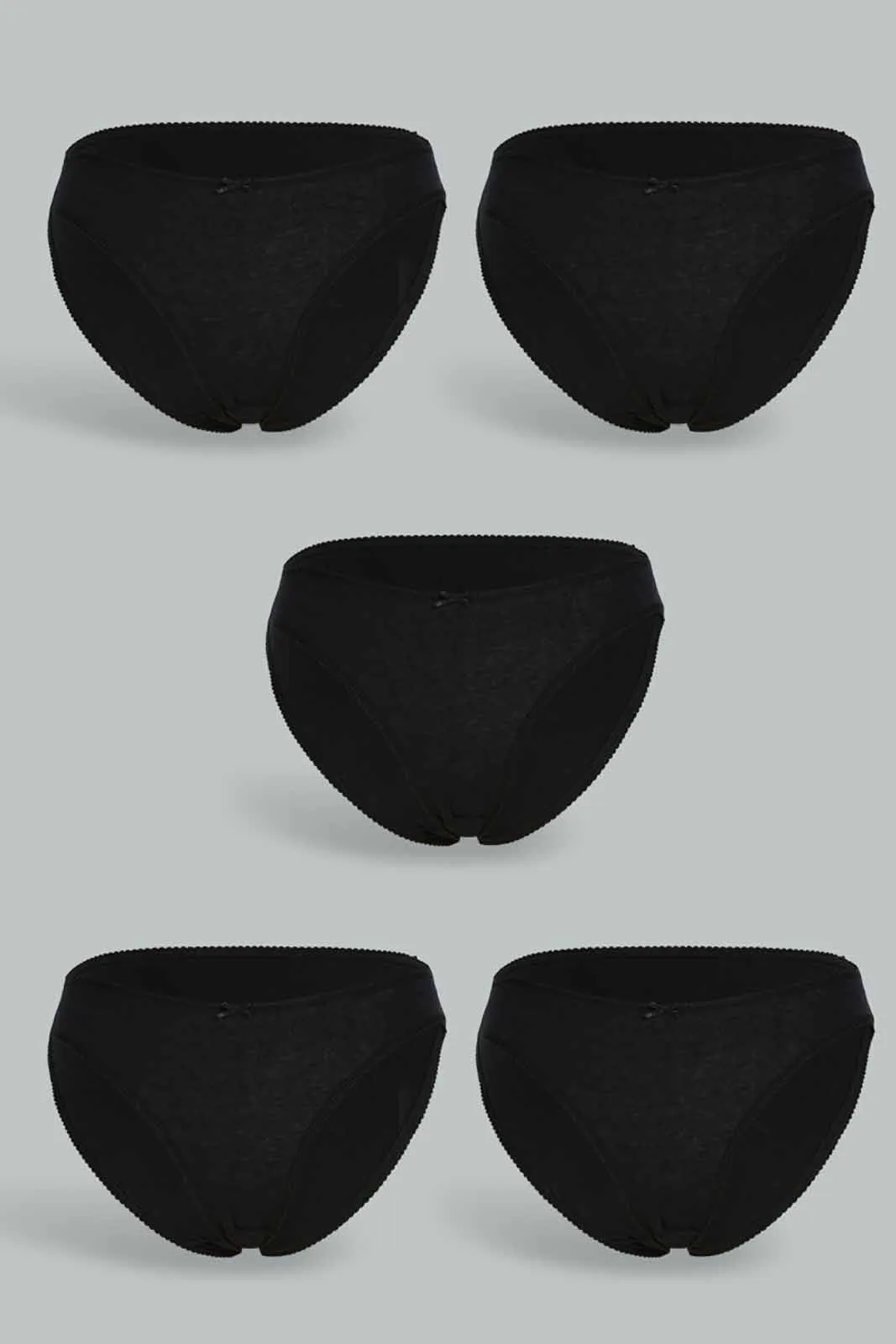 Women Black High Leg Brief (Pack of 5)