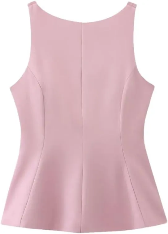 Women Bow Tie Tank Top Women Backless Thin Shoulder Strap Camisole Women's Waistcoat Tops Vest