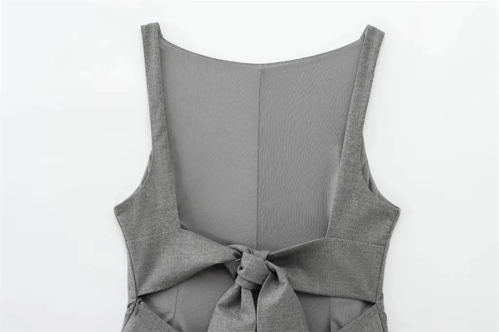 Women Bow Tie Tank Top Women Backless Thin Shoulder Strap Camisole Women's Waistcoat Tops Vest