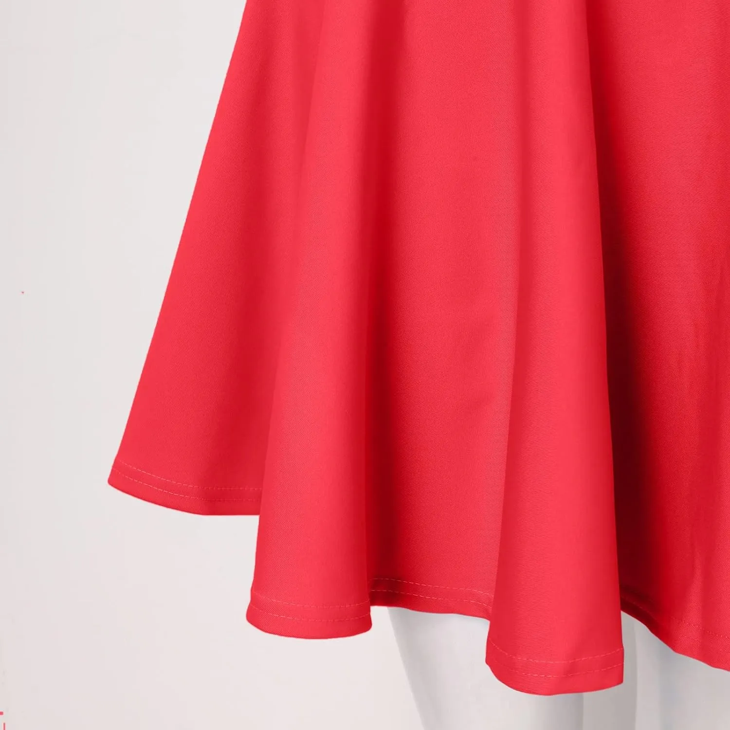 Women Fashion Casual Short Style Solid Half Skirt Glare Sun Skirt Pleated Skirt Midi Skirt for Women
