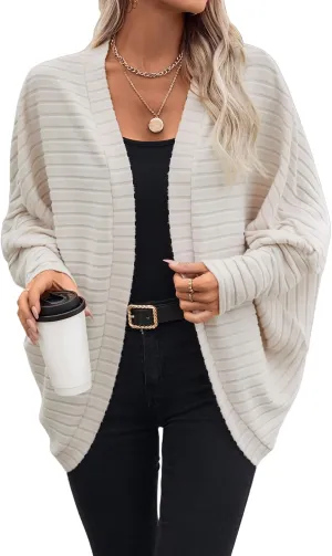 Women Houndstooth Blazer Jackets Batwing Long Sleeve Open Front Asymmetrical Cardigan Coat