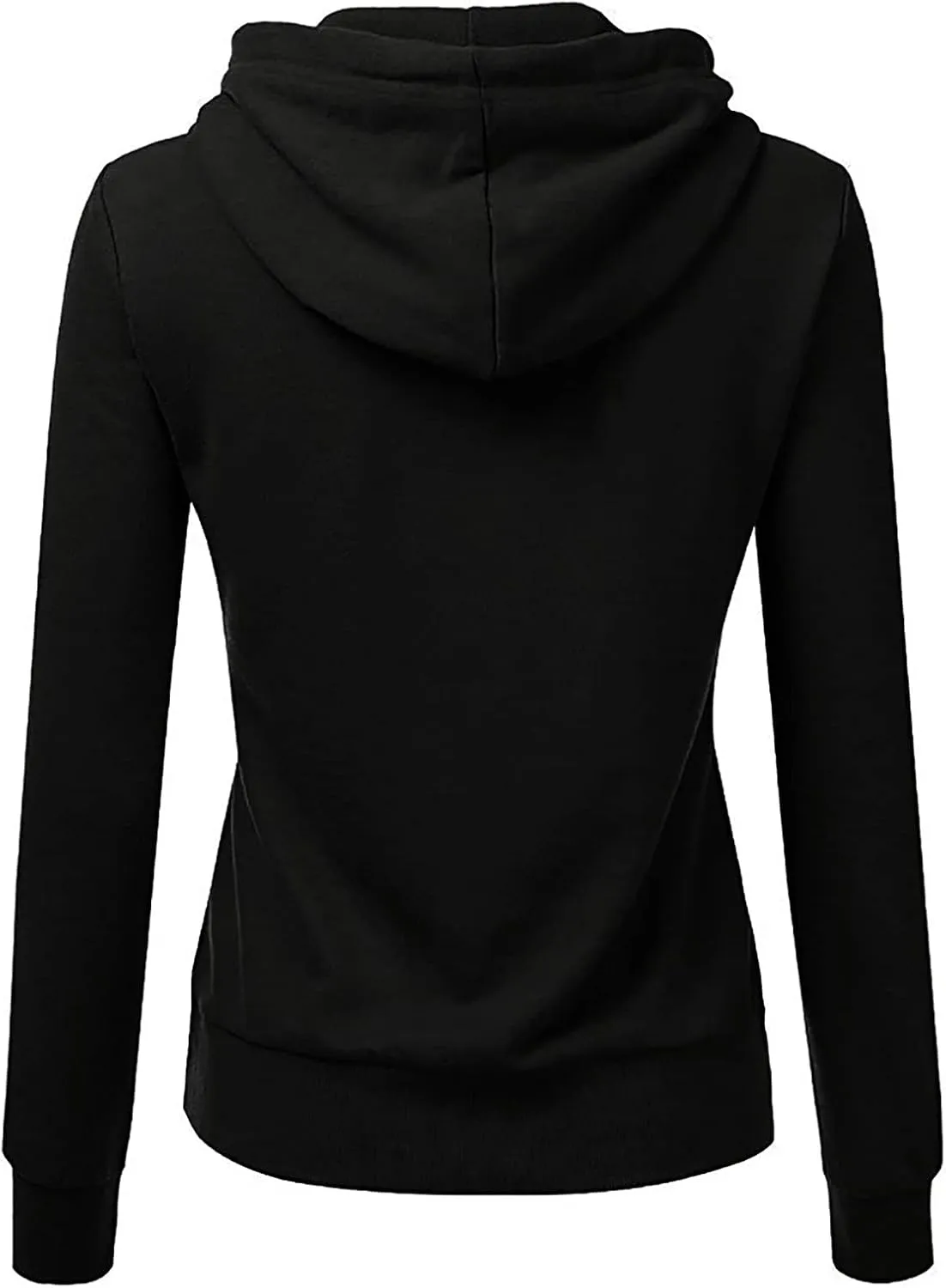 Women Solid Hooded Sweatshirts Long Sleeve Pocket Sweatshirt Slim Fit Pullover Tops Preppy Teen Girl Clothes