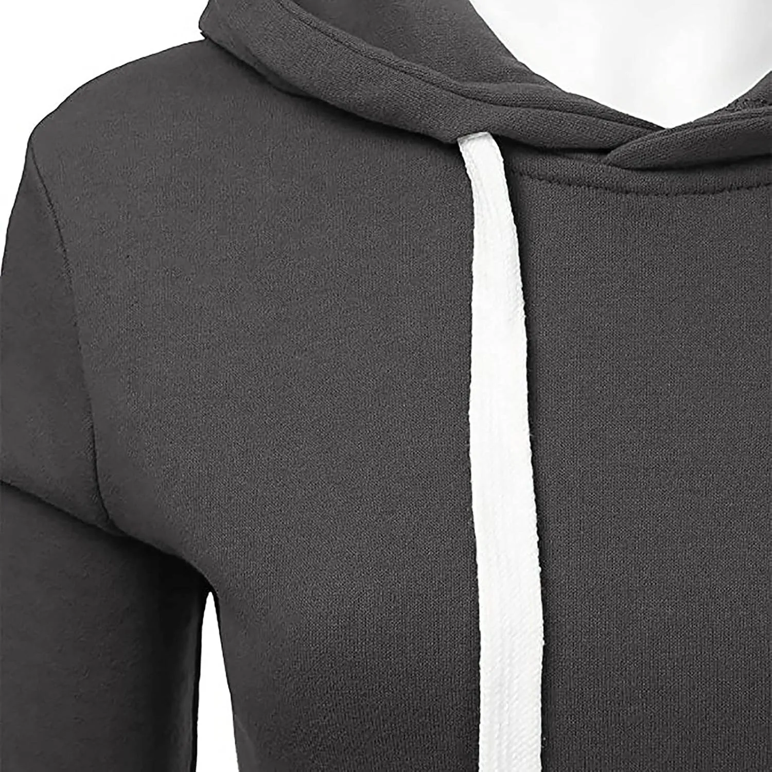 Women Solid Hooded Sweatshirts Long Sleeve Pocket Sweatshirt Slim Fit Pullover Tops Preppy Teen Girl Clothes