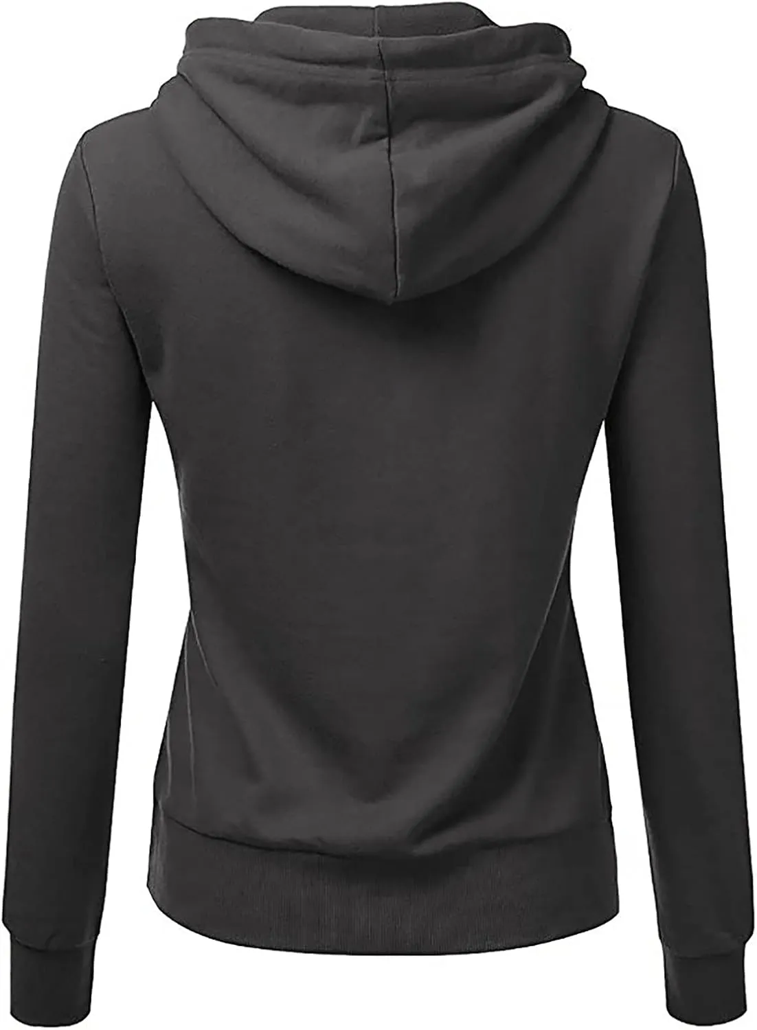 Women Solid Hooded Sweatshirts Long Sleeve Pocket Sweatshirt Slim Fit Pullover Tops Preppy Teen Girl Clothes