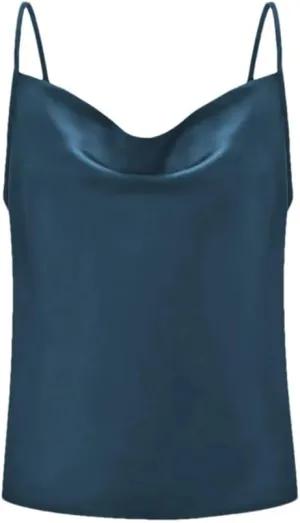 Women Spaghetti Strap Satin Camisole Tops Solid Color Tanks Femme Basic Sleeveless Cami Vest
