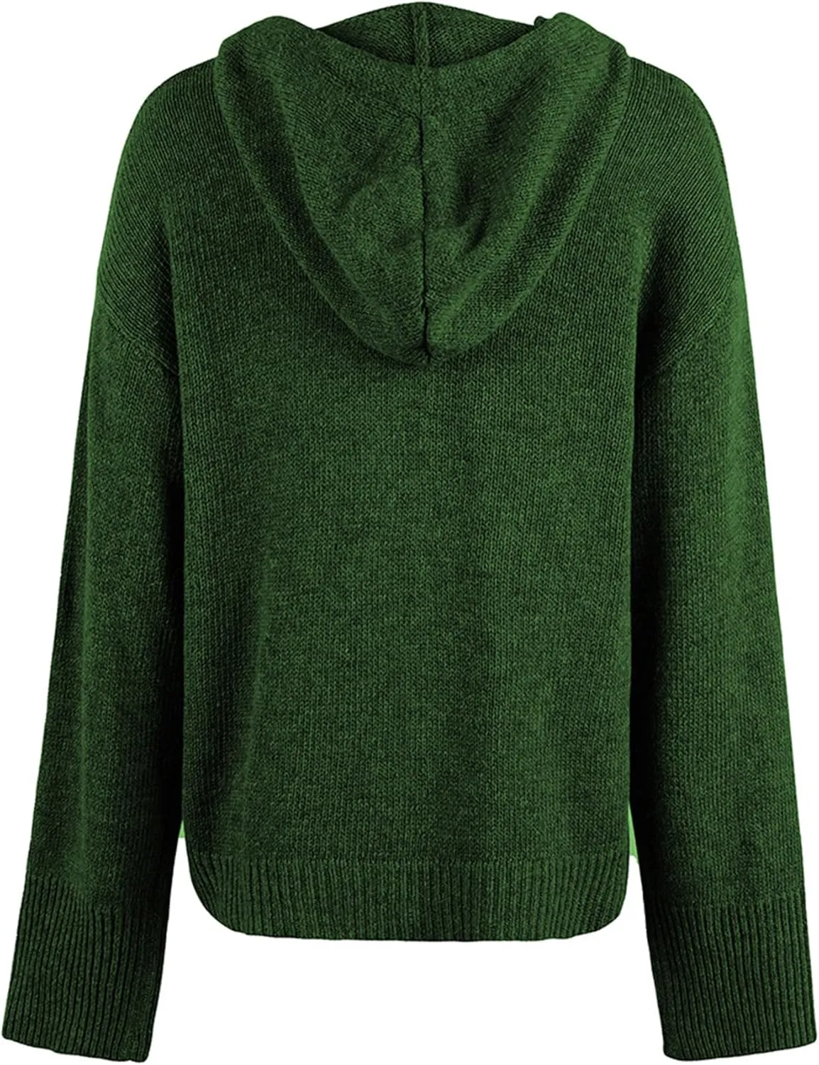 Women's Casual Cardigan V Neck Button Up Hooded Knit Sweaters Long Sleeve Hoodie Oversized Outfits Open Front Tops