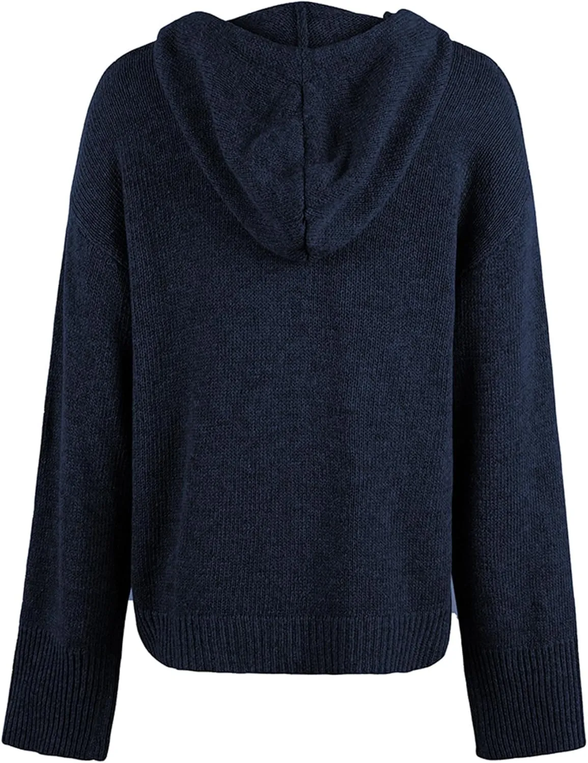 Women's Casual Cardigan V Neck Button Up Hooded Knit Sweaters Long Sleeve Hoodie Oversized Outfits Open Front Tops