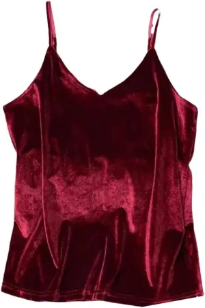 Women's Corduroy Tank Crop Tops Fashion Streetwear Spaghetti Strap Camisole Plus Size Casual Tanks