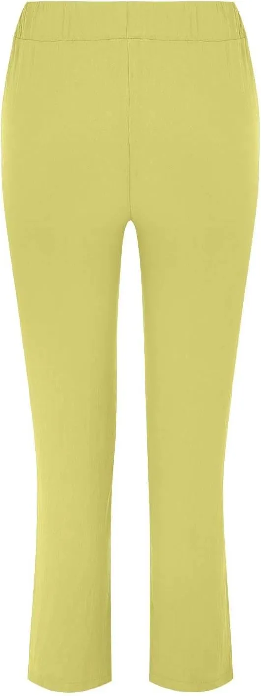 Womens Cotton Linen Pants Drawstring Elastic Waist Loose 2025 Summer Pants Lightweight Casual Comfy Long Trousers