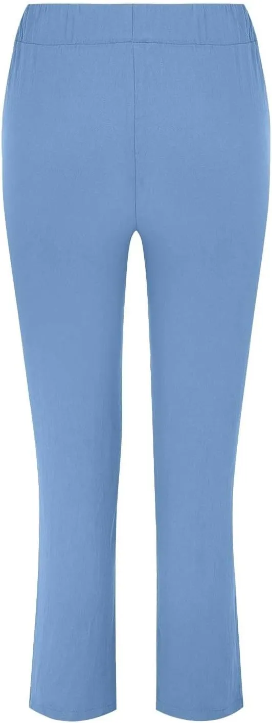 Womens Cotton Linen Pants Drawstring Elastic Waist Loose 2025 Summer Pants Lightweight Casual Comfy Long Trousers