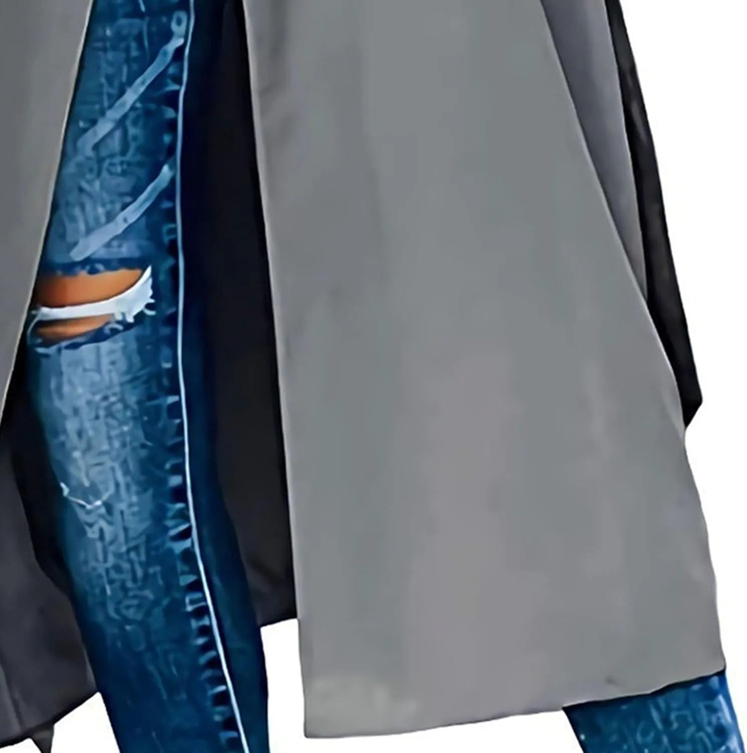 Womens Double Breasted Lapel Solid Color Windbreaker Long Trench Coat Jacket Simple Fashion Pea Coat with Belt