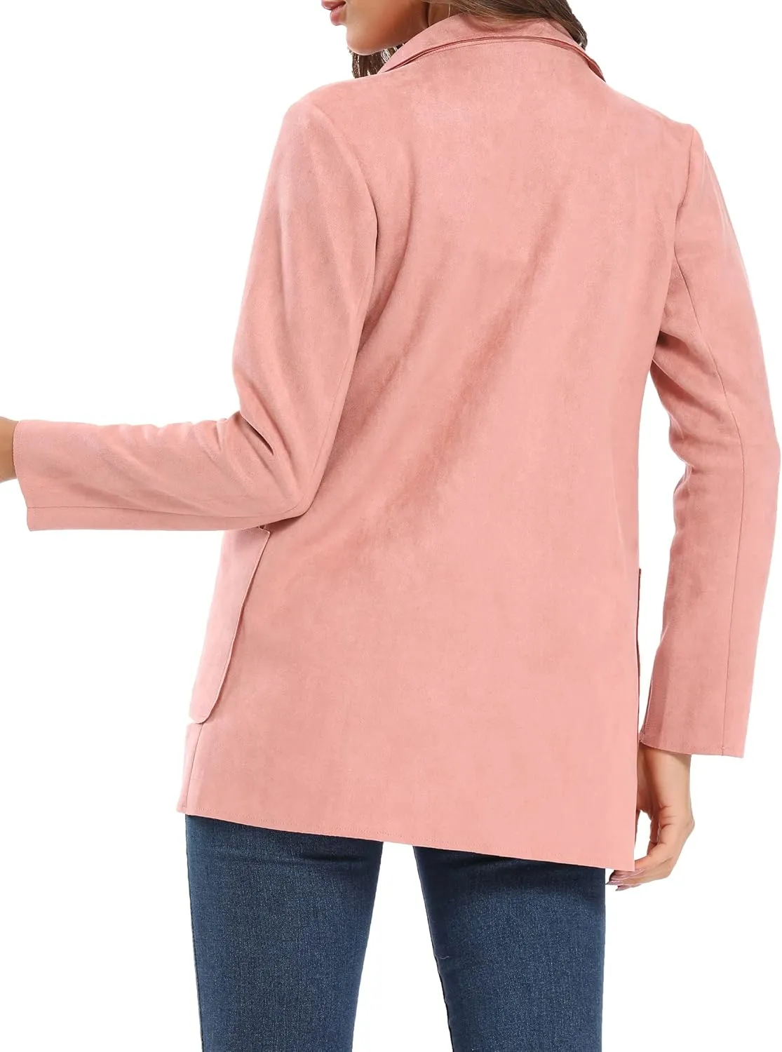 Womens Faux Suede Waterfall Coat Cardigan Open Front Short Jackets