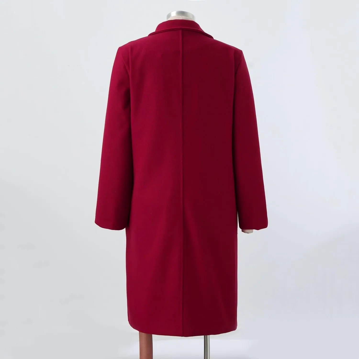 Womens Fit Mid Long Breasted Coat Lapel Jacket Overcoat Outwear Trench Windbreaker Double Breast Overcoat Women