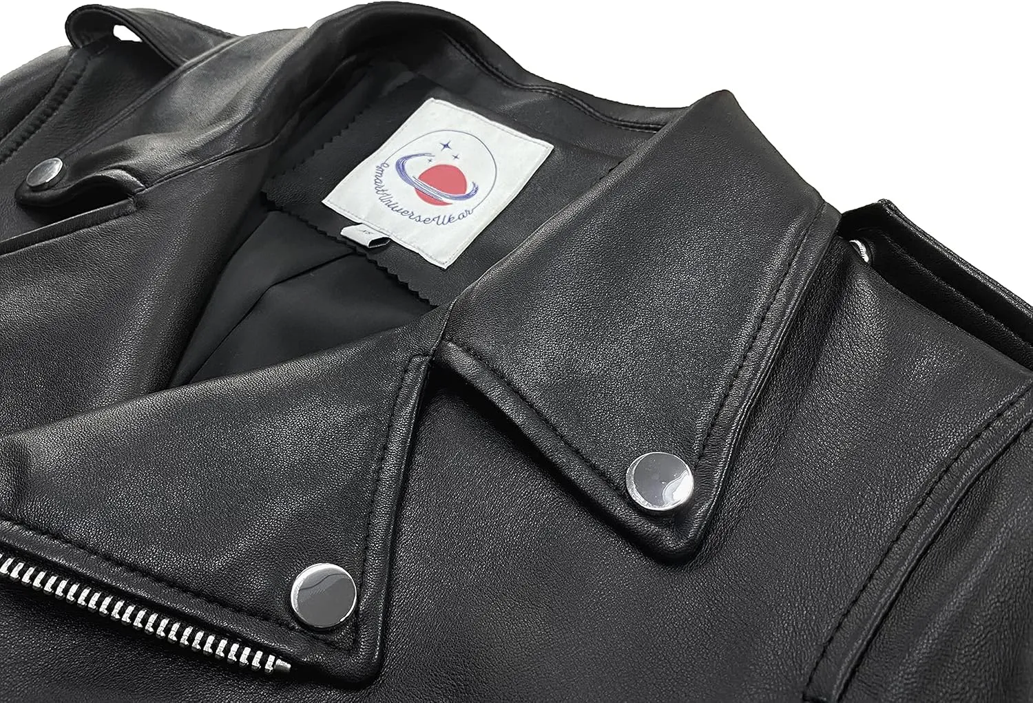 Women's Genuine Leather Jacket Lambskin Black Moto Biker Jacket Coat with Belt SmartUniverseWear