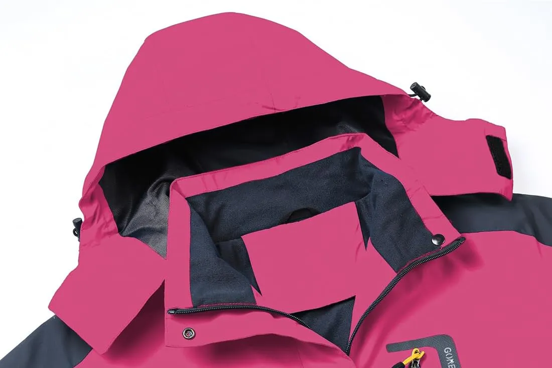 Women's Hooded Waterproof Rain Jacket Windproof Windbreaker Outdoor Raincoats for Gardening Hiking