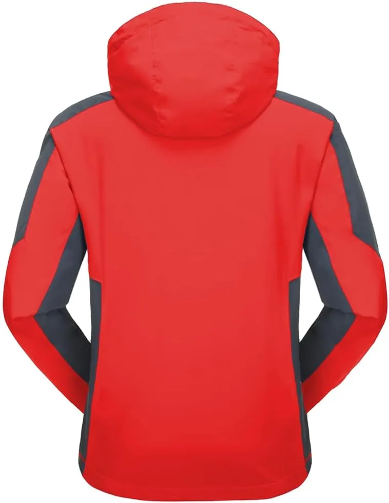 Women's Hooded Waterproof Rain Jacket Windproof Windbreaker Outdoor Raincoats for Gardening Hiking