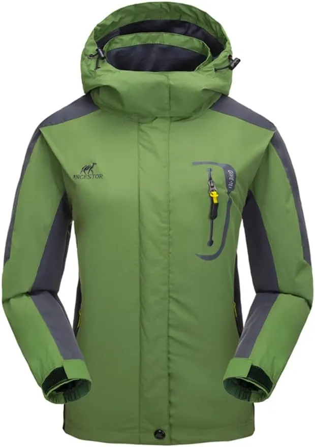 Women's Hooded Waterproof Rain Jacket Windproof Windbreaker Outdoor Raincoats for Gardening Hiking