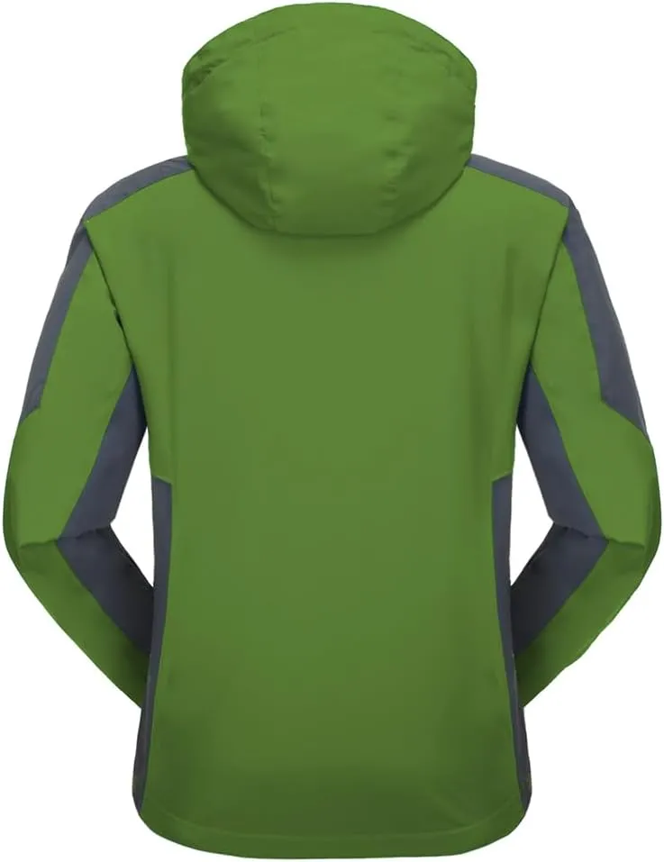 Women's Hooded Waterproof Rain Jacket Windproof Windbreaker Outdoor Raincoats for Gardening Hiking