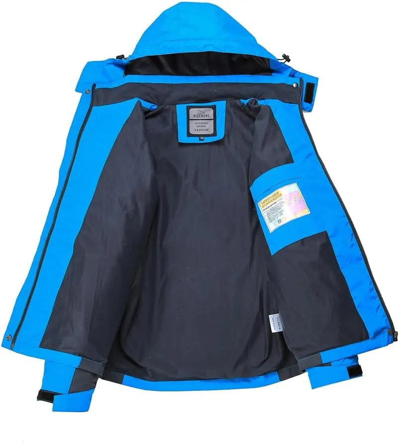 Women's Hooded Waterproof Rain Jacket Windproof Windbreaker Outdoor Raincoats for Gardening Hiking