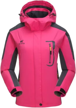 Women's Hooded Waterproof Rain Jacket Windproof Windbreaker Outdoor Raincoats for Gardening Hiking