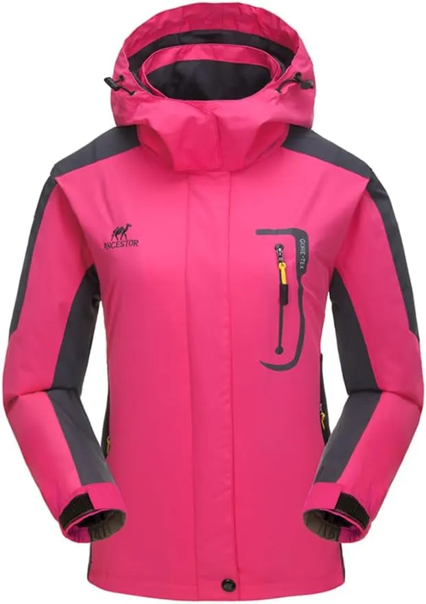 Women's Hooded Waterproof Rain Jacket Windproof Windbreaker Outdoor Raincoats for Gardening Hiking