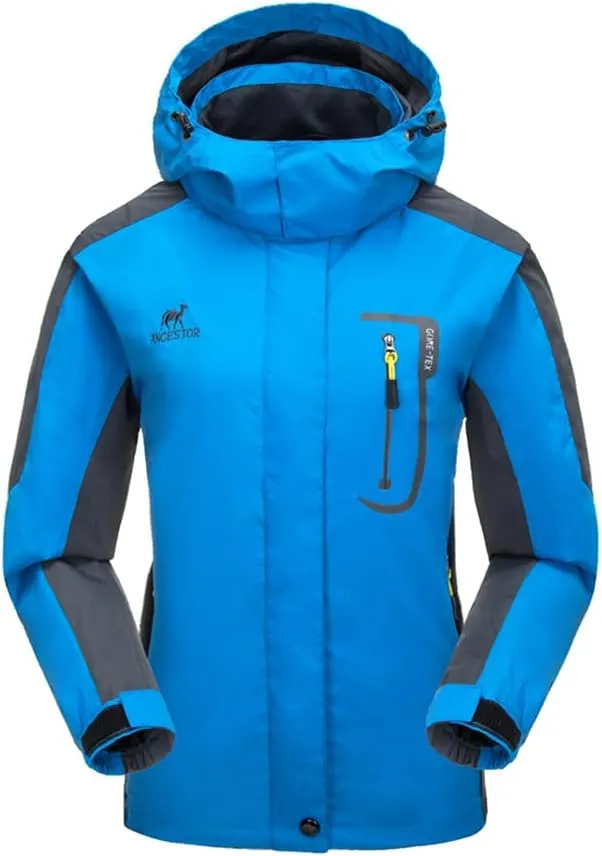 Women's Hooded Waterproof Rain Jacket Windproof Windbreaker Outdoor Raincoats for Gardening Hiking