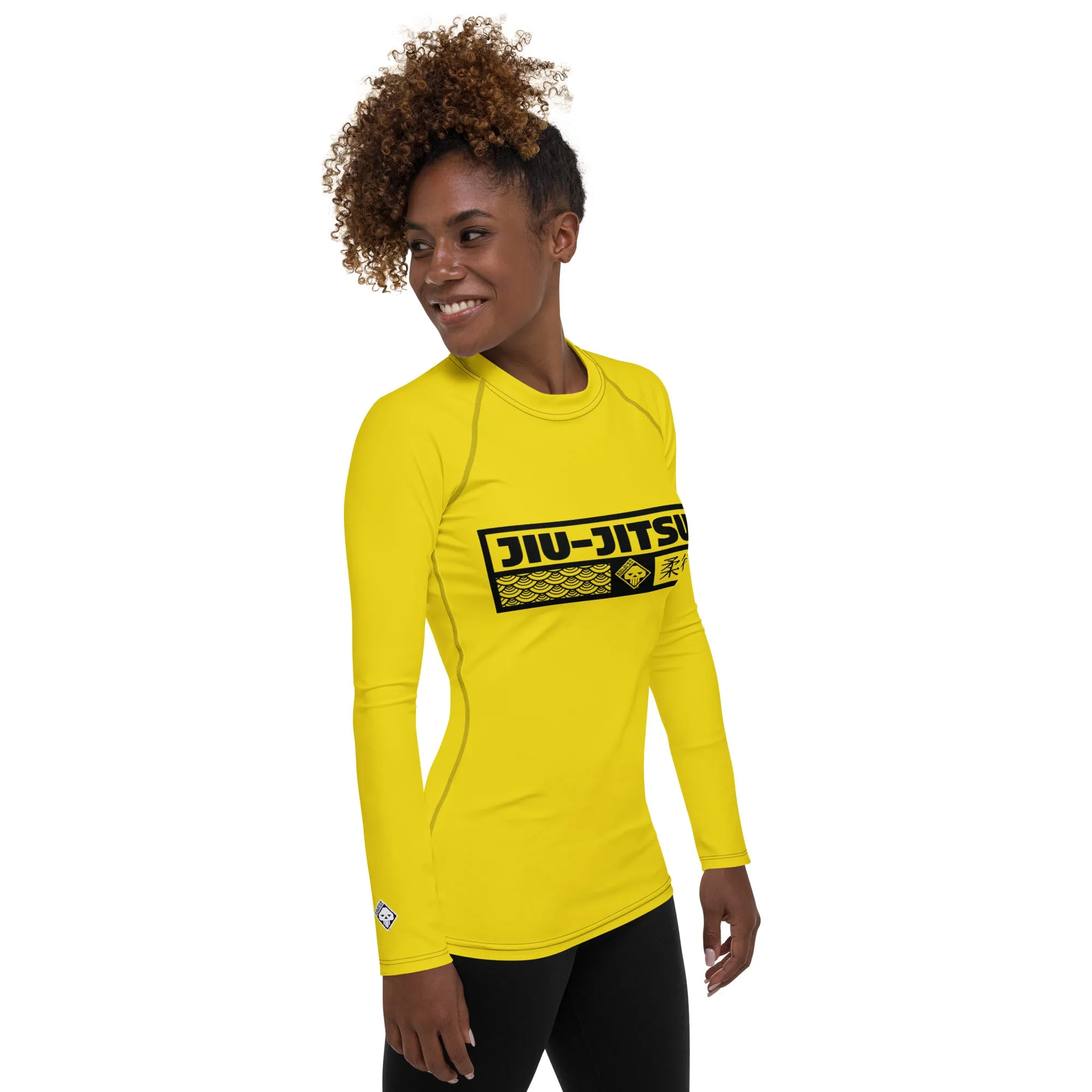 Womens Long Sleeve BJJ Rash Guard - Jiu-Jitsu 017 - Golden Sun