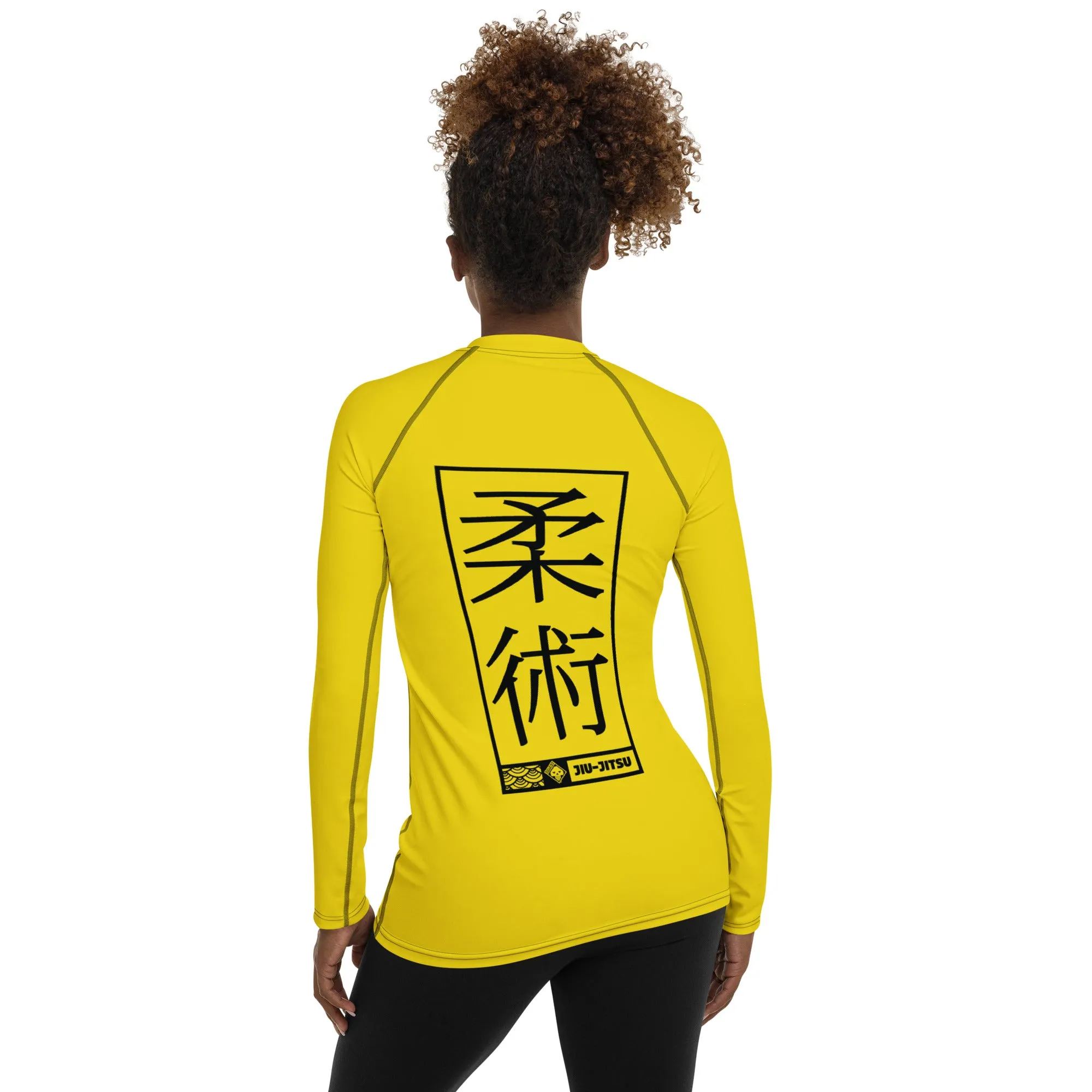 Womens Long Sleeve BJJ Rash Guard - Jiu-Jitsu 017 - Golden Sun