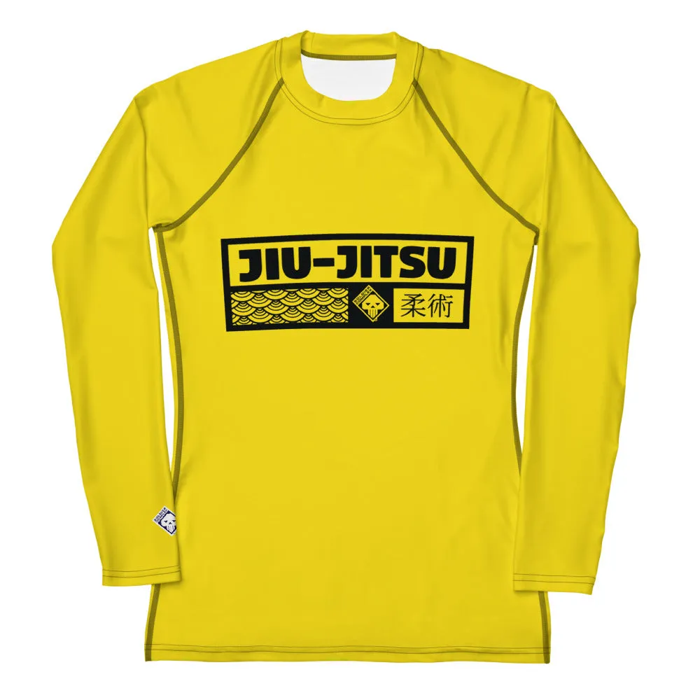 Womens Long Sleeve BJJ Rash Guard - Jiu-Jitsu 017 - Golden Sun