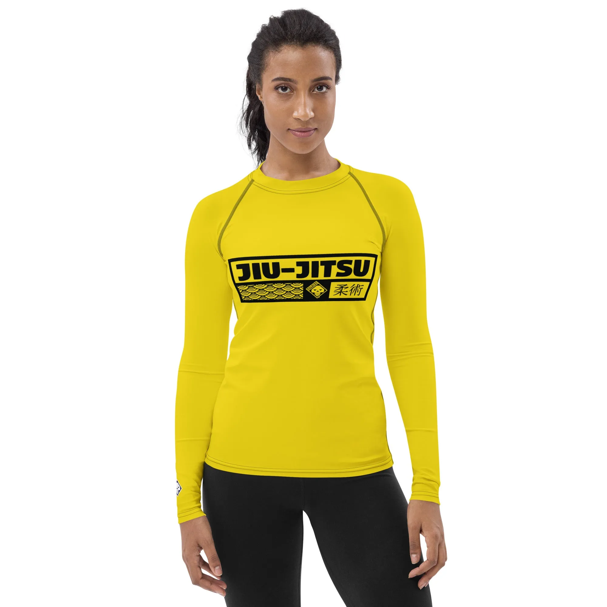 Womens Long Sleeve BJJ Rash Guard - Jiu-Jitsu 017 - Golden Sun