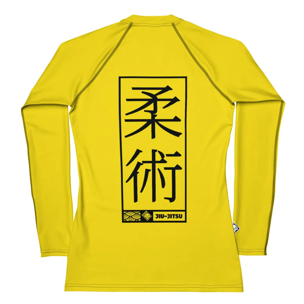 Womens Long Sleeve BJJ Rash Guard - Jiu-Jitsu 017 - Golden Sun