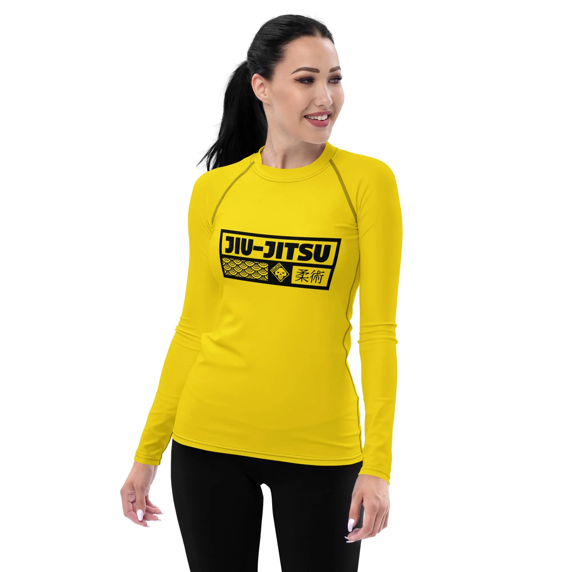 Womens Long Sleeve BJJ Rash Guard - Jiu-Jitsu 017 - Golden Sun