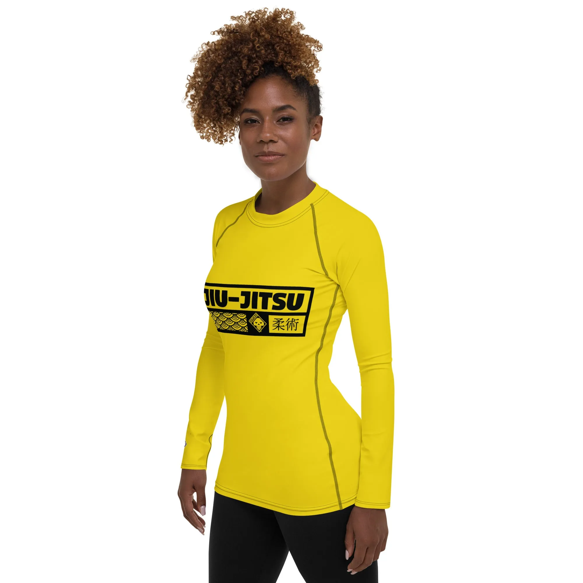 Womens Long Sleeve BJJ Rash Guard - Jiu-Jitsu 017 - Golden Sun