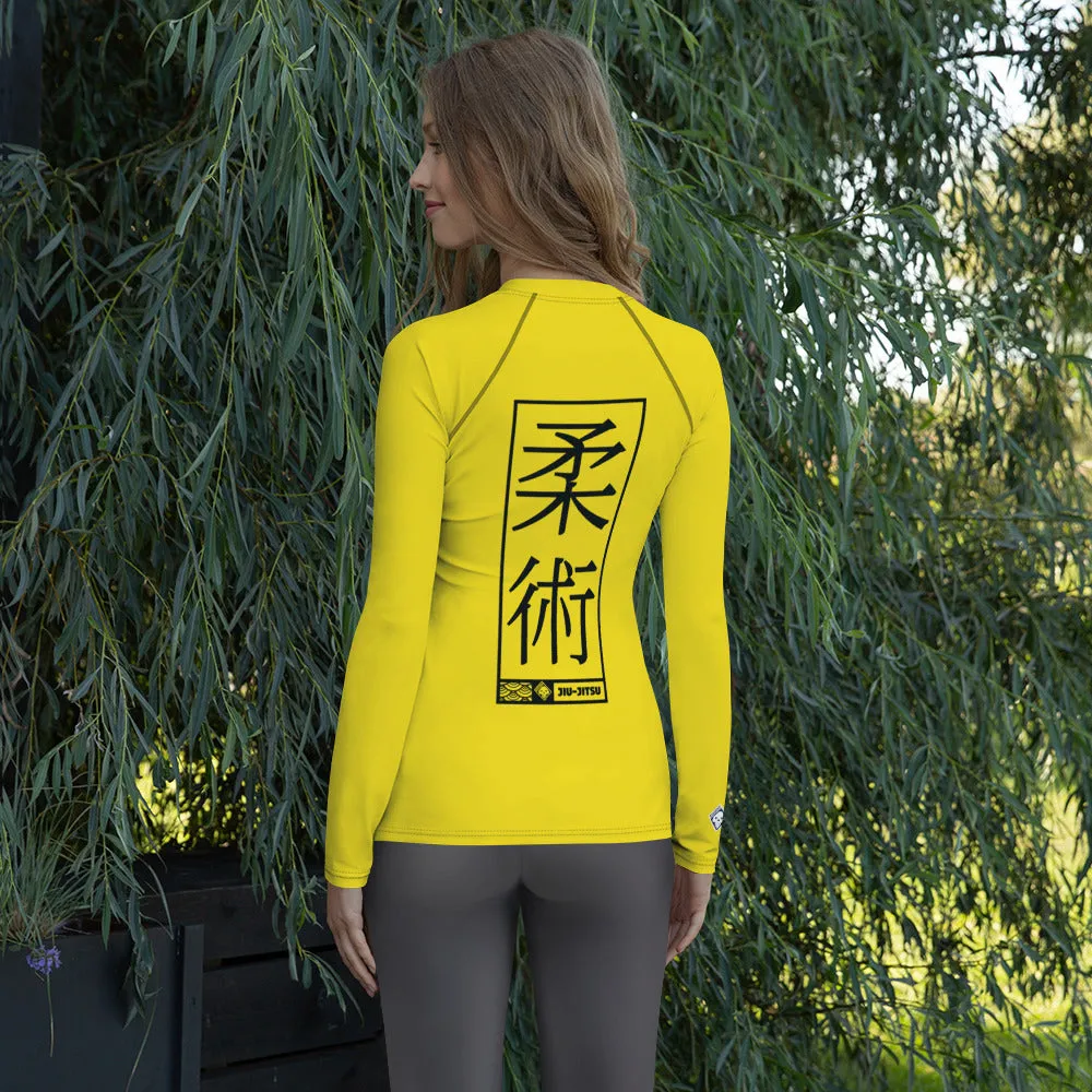 Womens Long Sleeve BJJ Rash Guard - Jiu-Jitsu 017 - Golden Sun