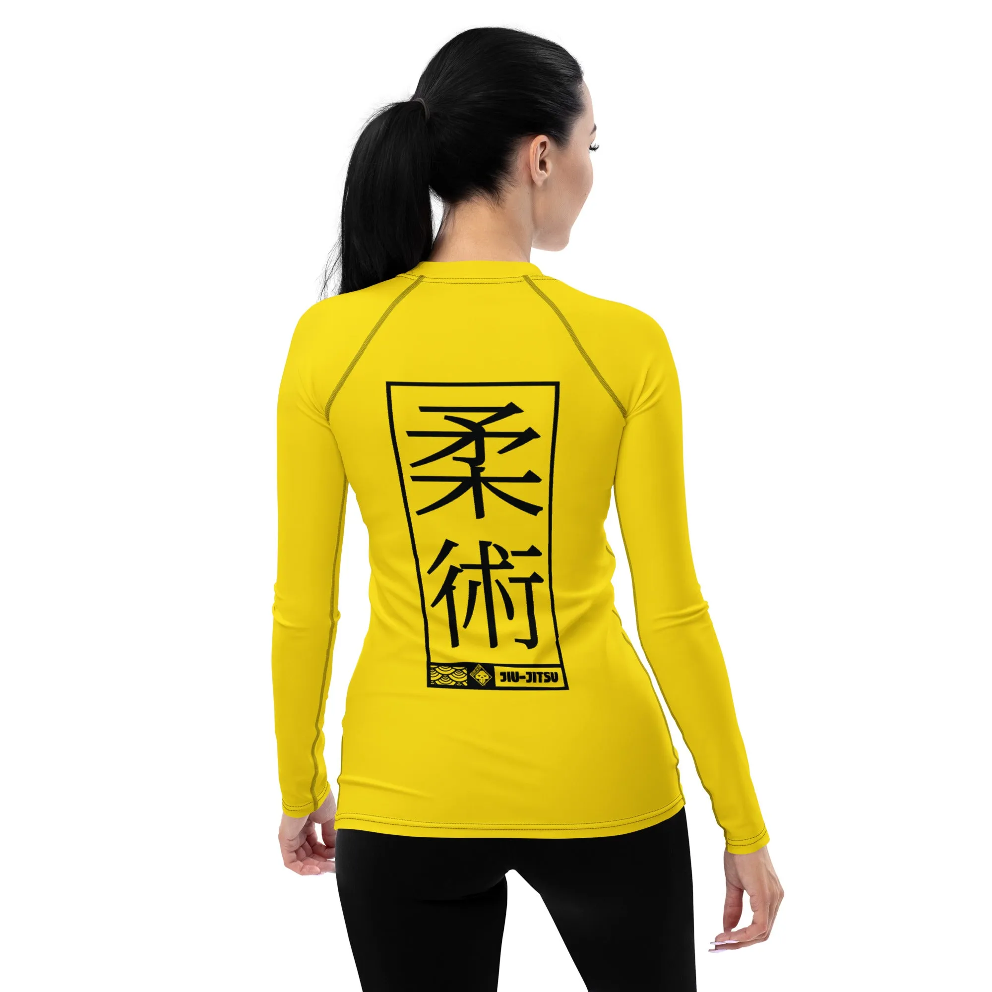 Womens Long Sleeve BJJ Rash Guard - Jiu-Jitsu 017 - Golden Sun
