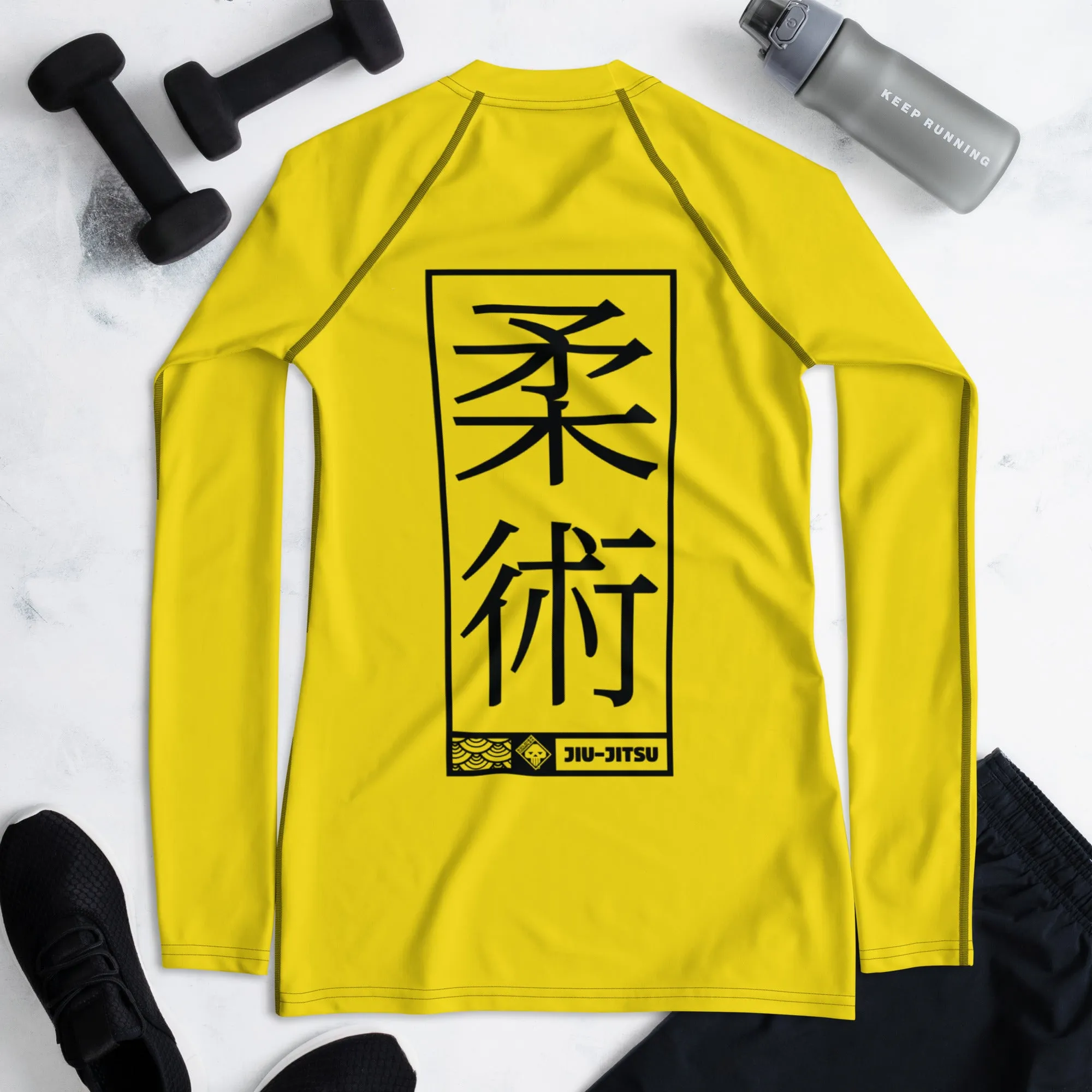 Womens Long Sleeve BJJ Rash Guard - Jiu-Jitsu 017 - Golden Sun