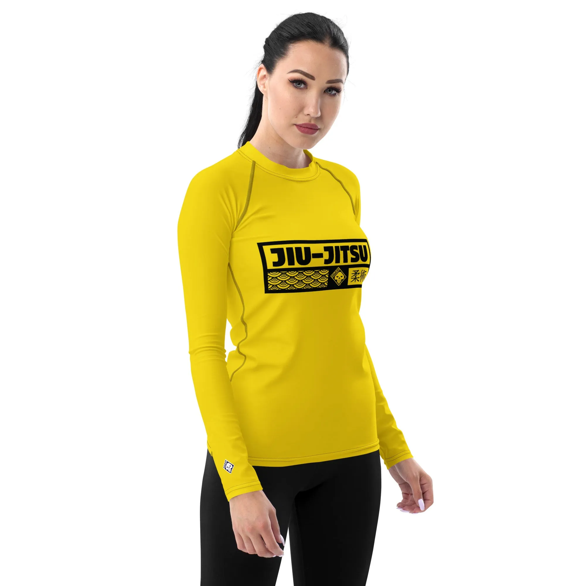 Womens Long Sleeve BJJ Rash Guard - Jiu-Jitsu 017 - Golden Sun