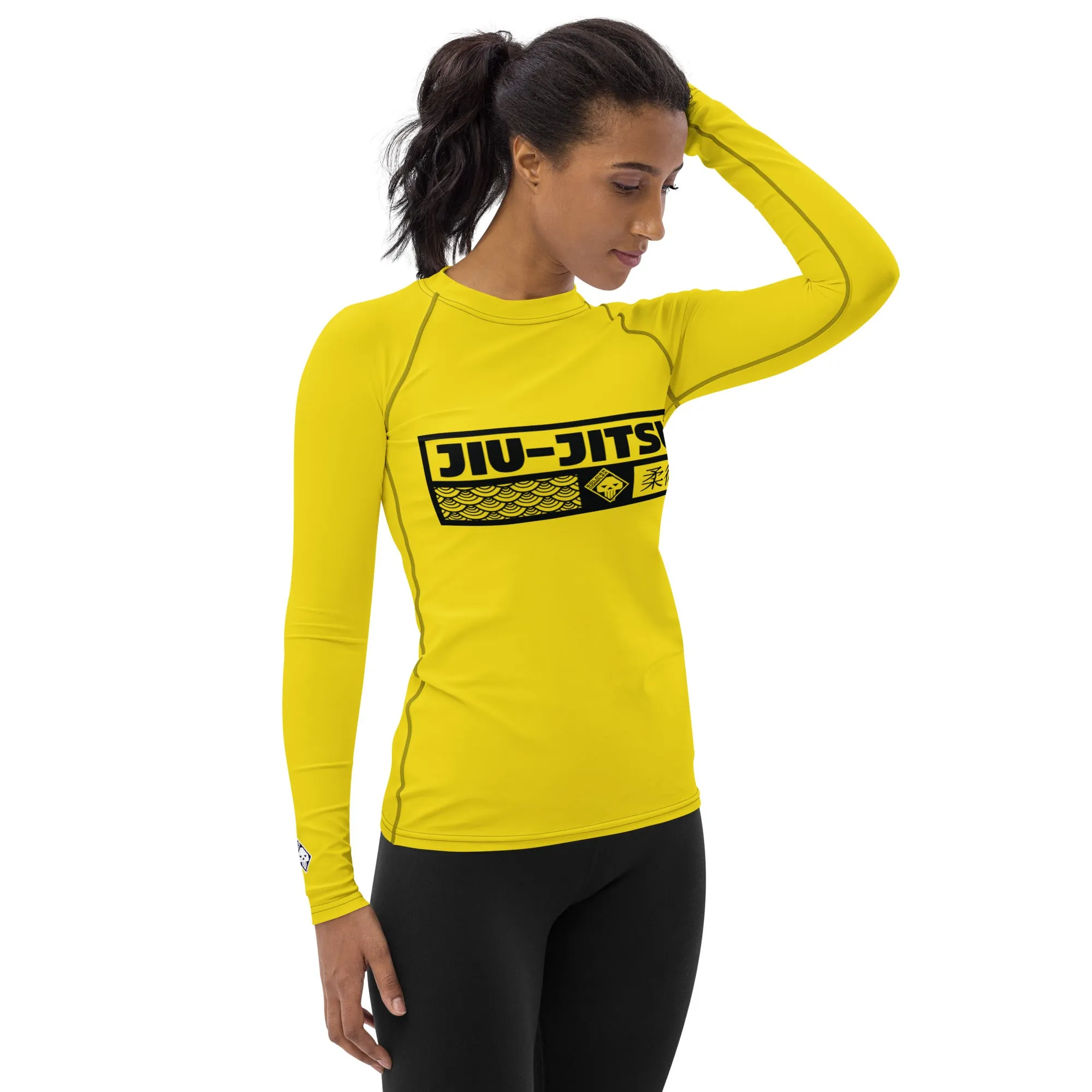 Womens Long Sleeve BJJ Rash Guard - Jiu-Jitsu 017 - Golden Sun