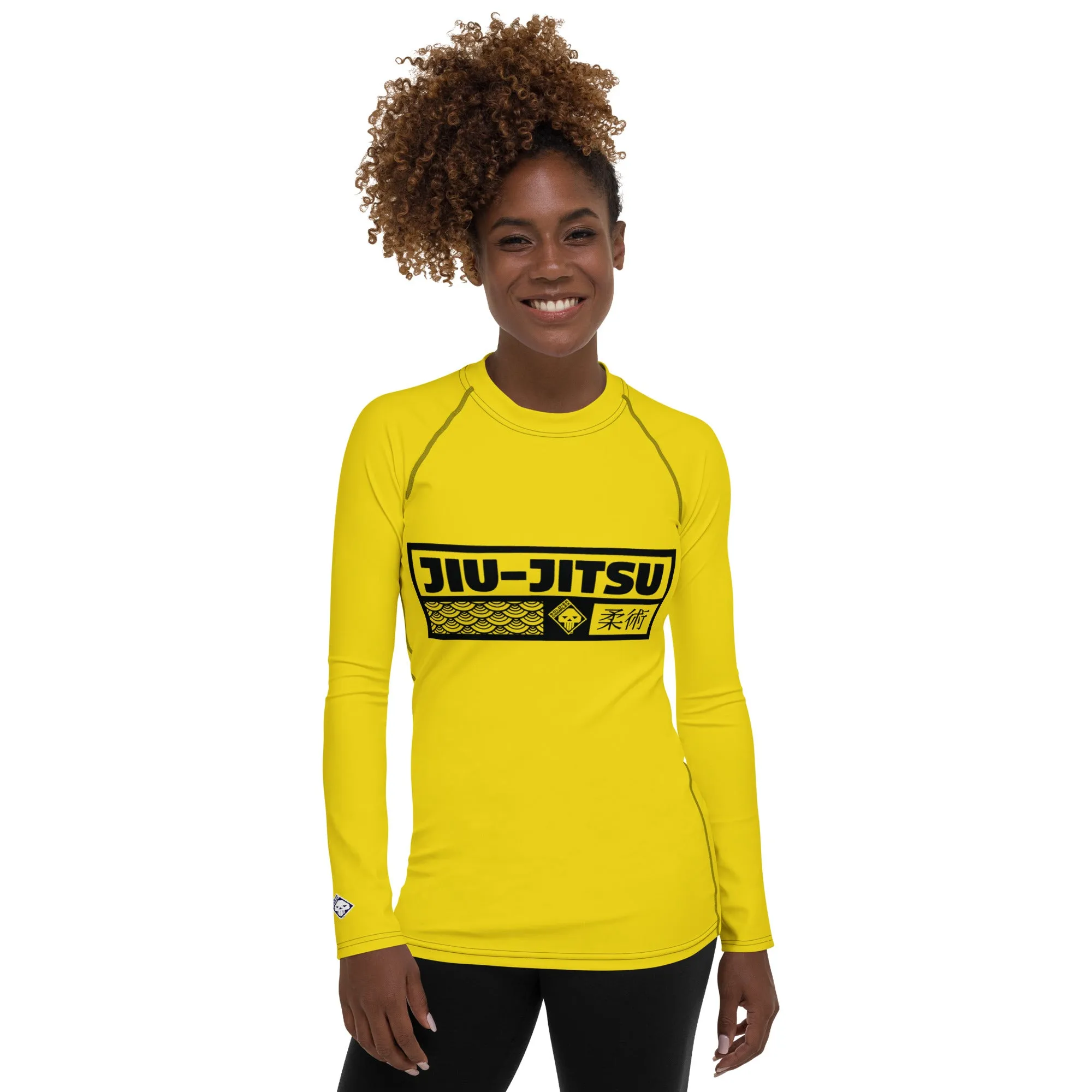 Womens Long Sleeve BJJ Rash Guard - Jiu-Jitsu 017 - Golden Sun