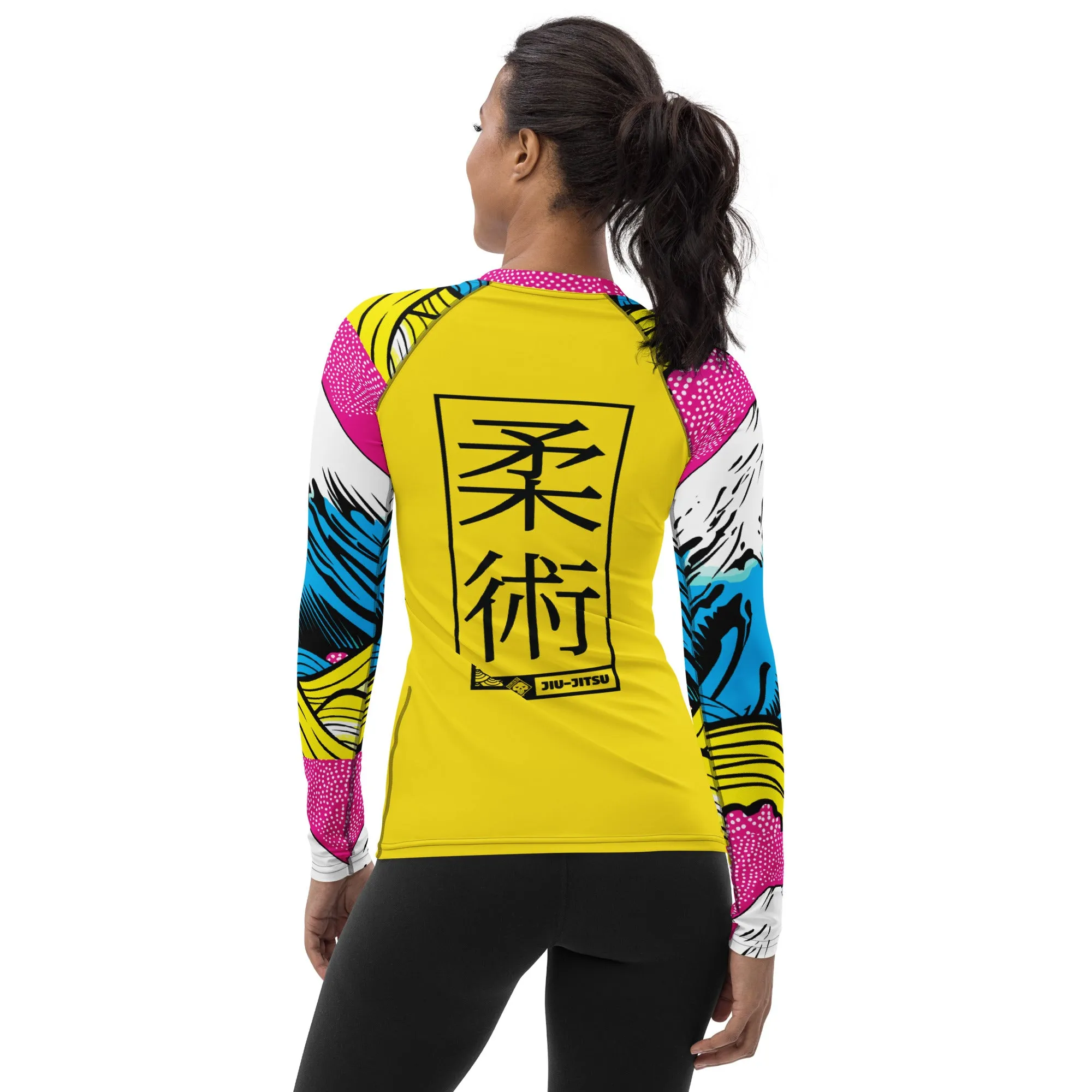 Womens Long Sleeve BJJ Rash Guard - Jiu-Jitsu 018 - Mt Fuji - 001