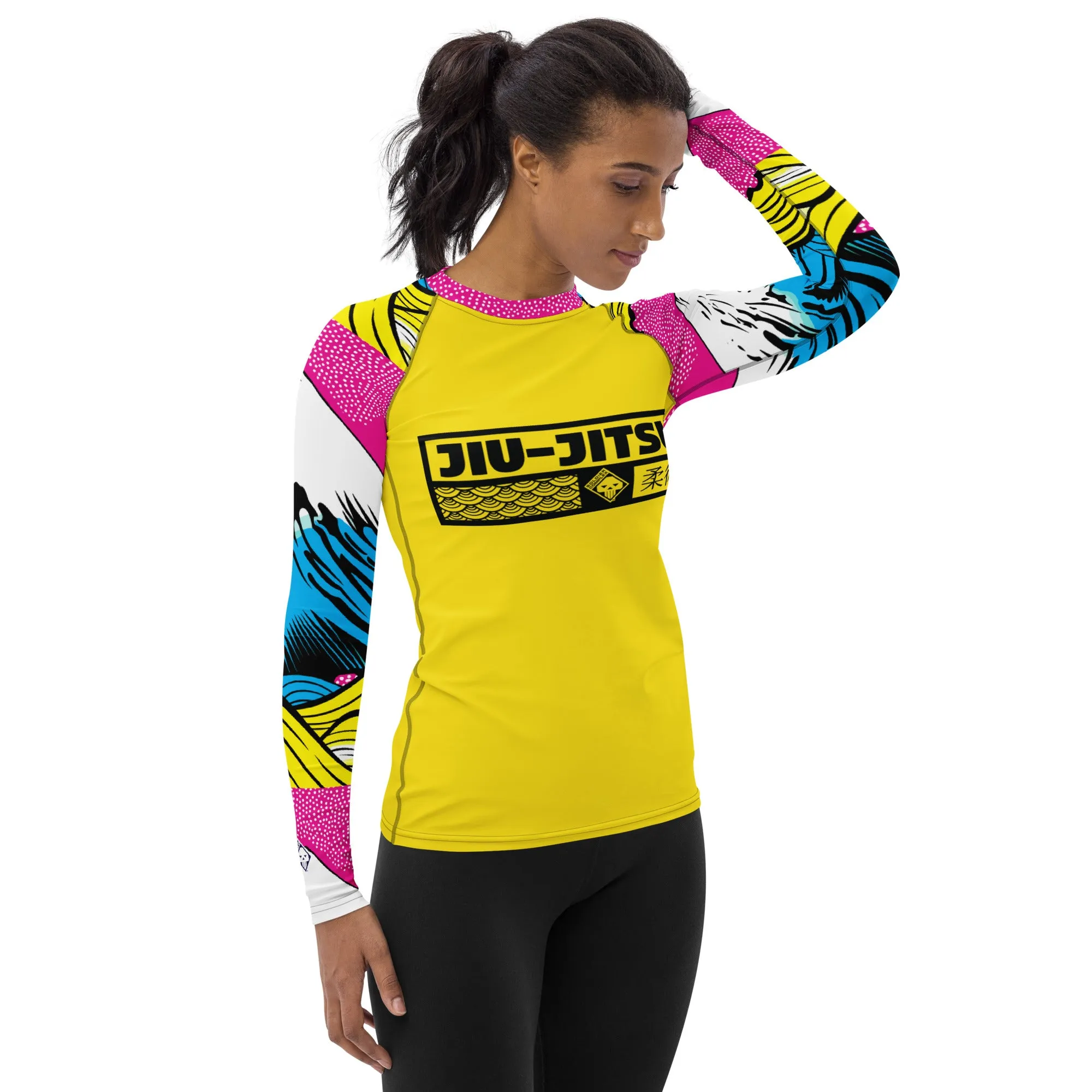 Womens Long Sleeve BJJ Rash Guard - Jiu-Jitsu 018 - Mt Fuji - 001