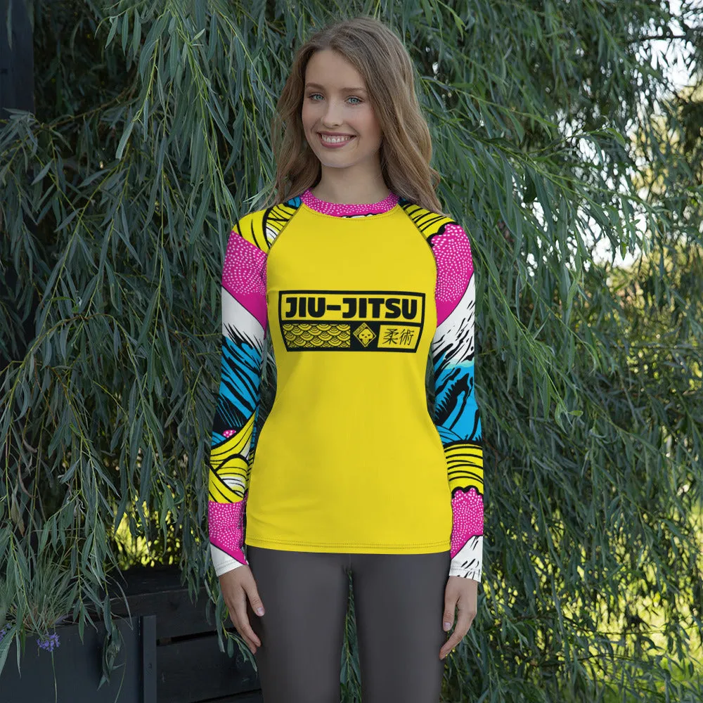 Womens Long Sleeve BJJ Rash Guard - Jiu-Jitsu 018 - Mt Fuji - 001