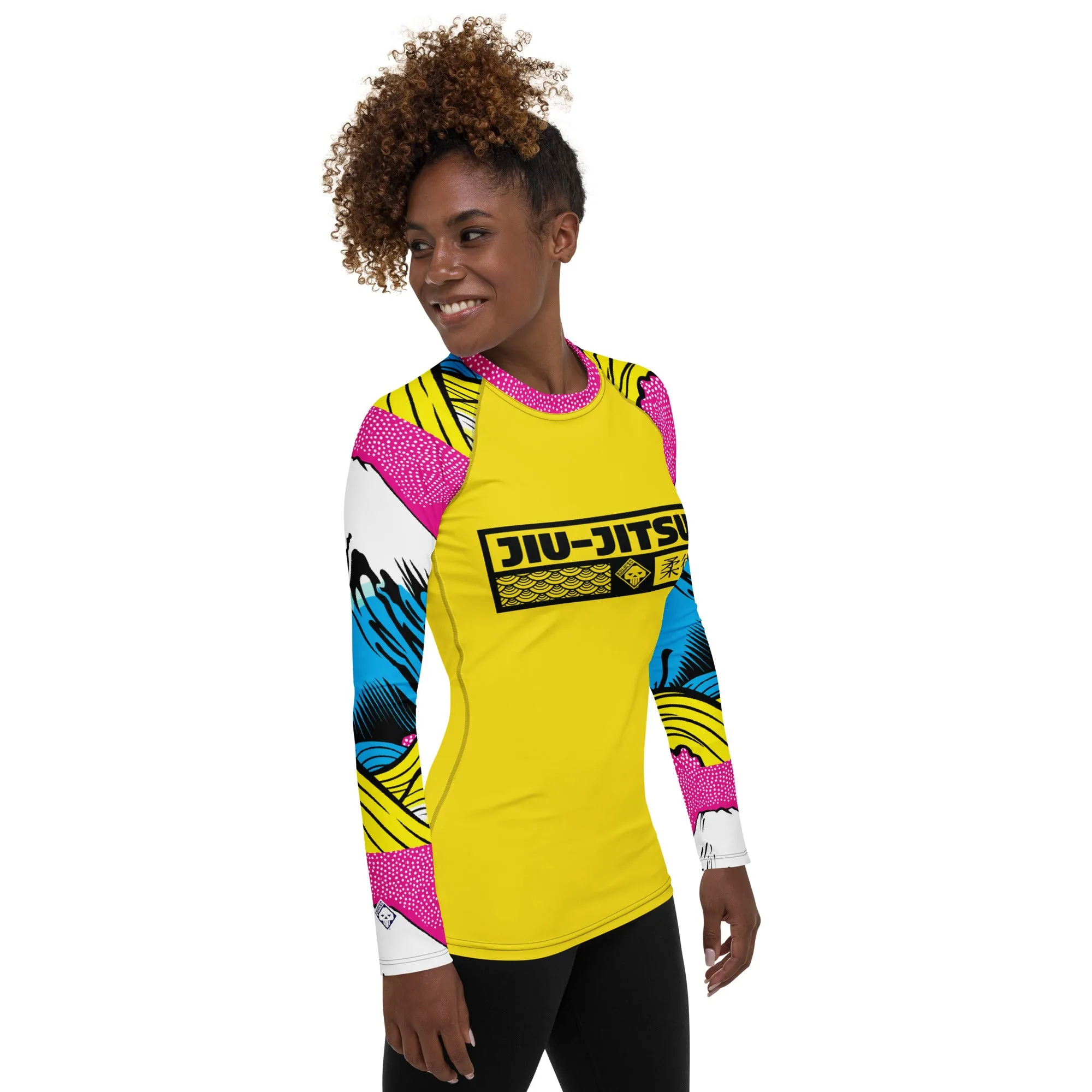 Womens Long Sleeve BJJ Rash Guard - Jiu-Jitsu 018 - Mt Fuji - 001
