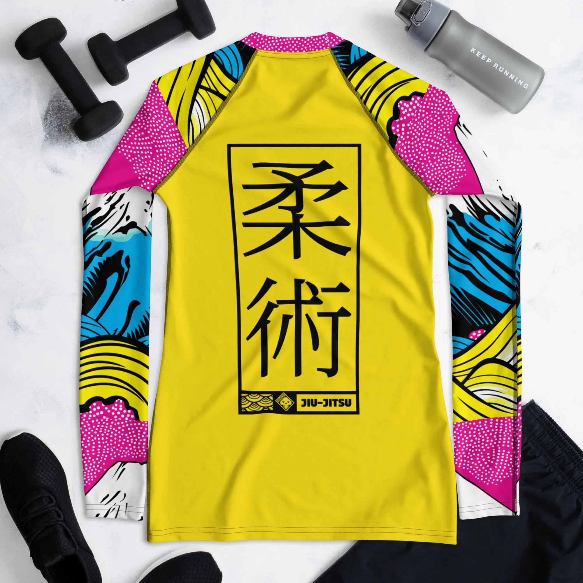 Womens Long Sleeve BJJ Rash Guard - Jiu-Jitsu 018 - Mt Fuji - 001