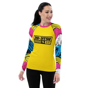 Womens Long Sleeve BJJ Rash Guard - Jiu-Jitsu 018 - Mt Fuji - 001