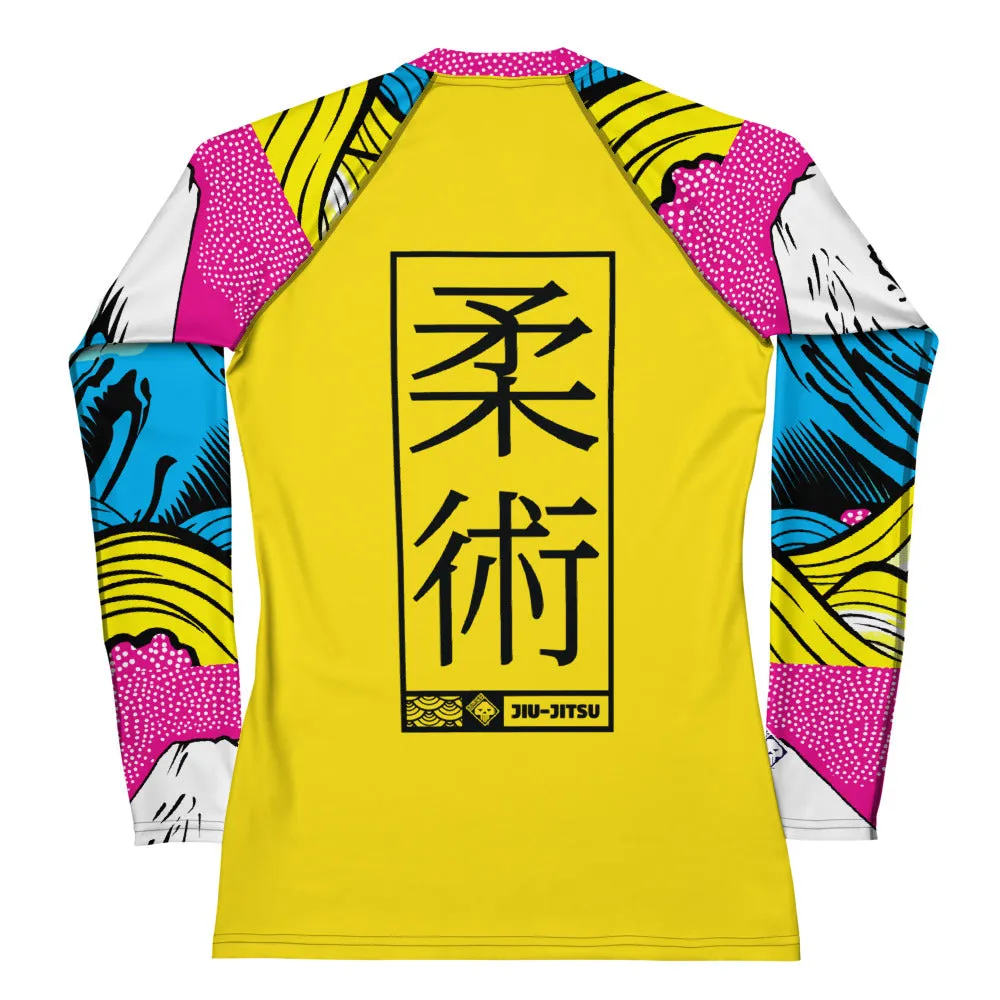 Womens Long Sleeve BJJ Rash Guard - Jiu-Jitsu 018 - Mt Fuji - 001