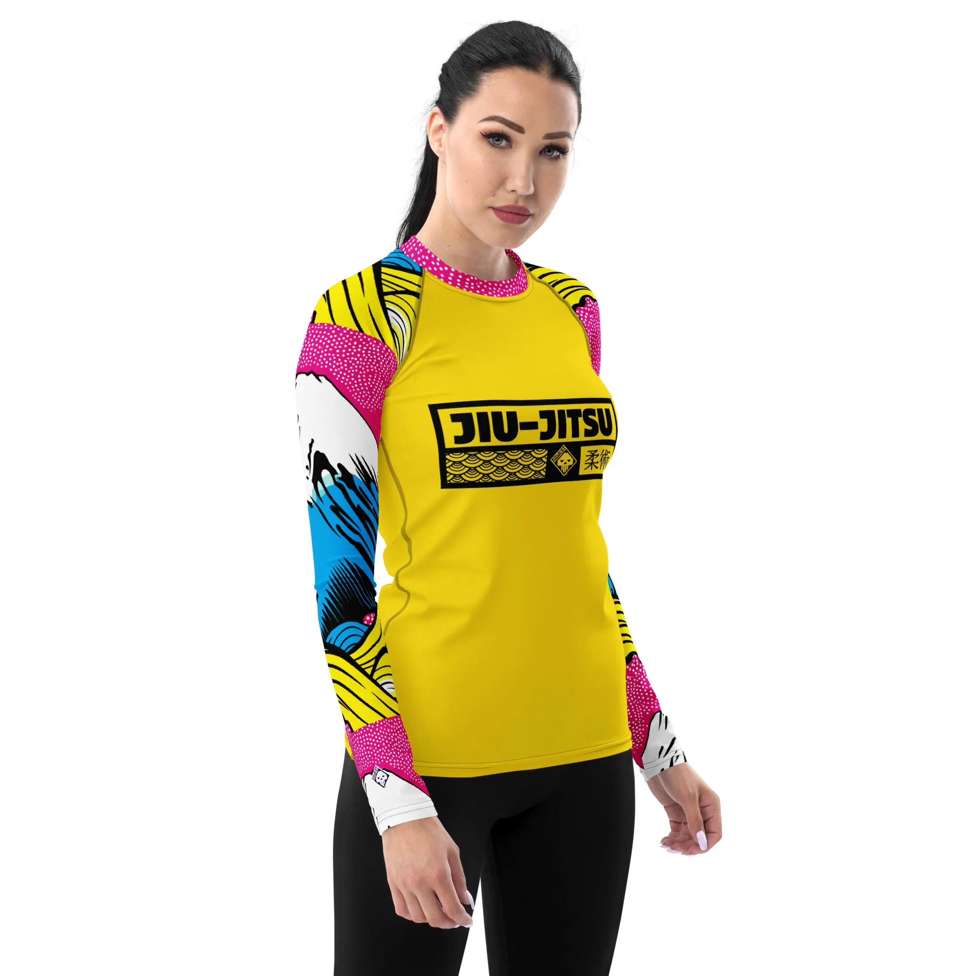 Womens Long Sleeve BJJ Rash Guard - Jiu-Jitsu 018 - Mt Fuji - 001