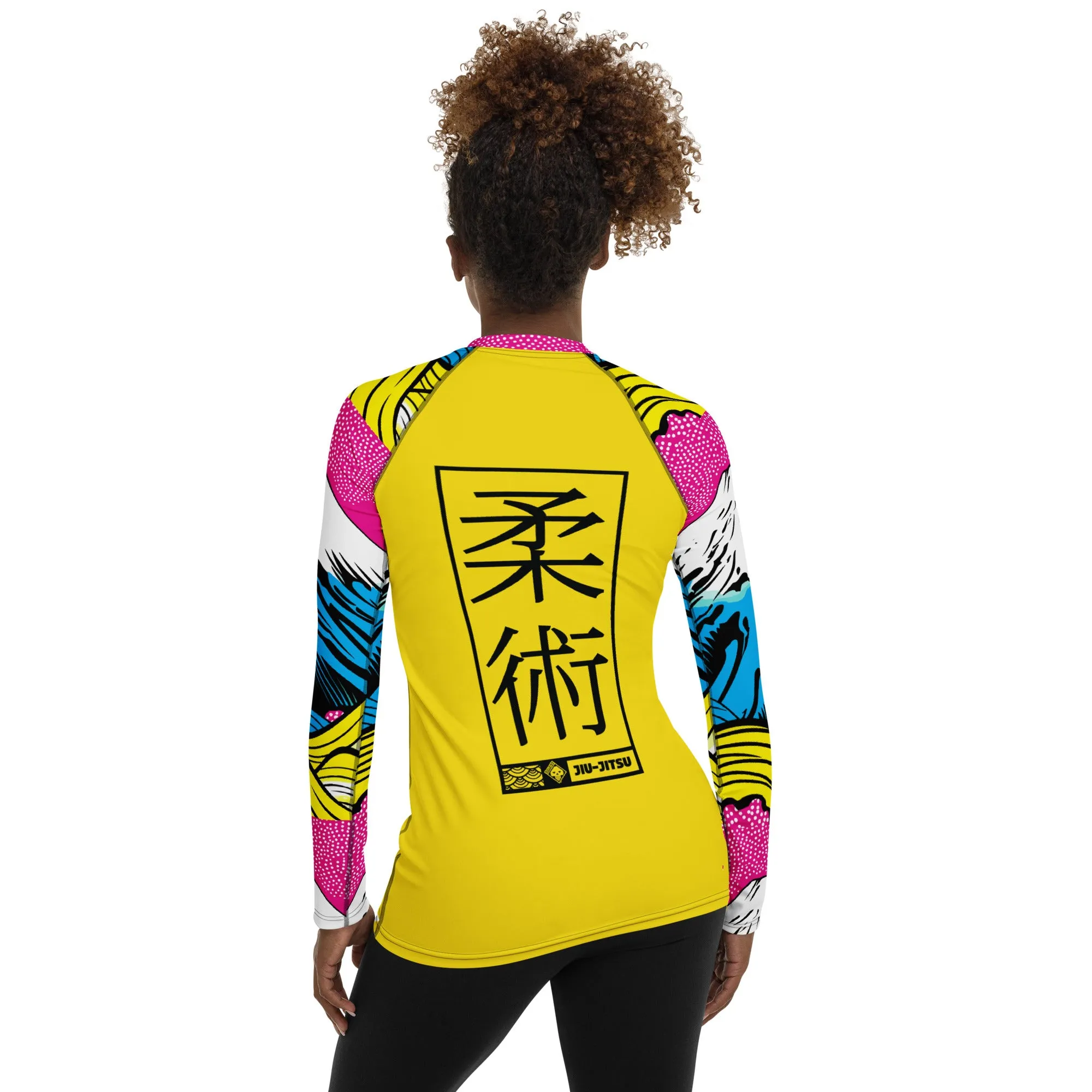 Womens Long Sleeve BJJ Rash Guard - Jiu-Jitsu 018 - Mt Fuji - 001