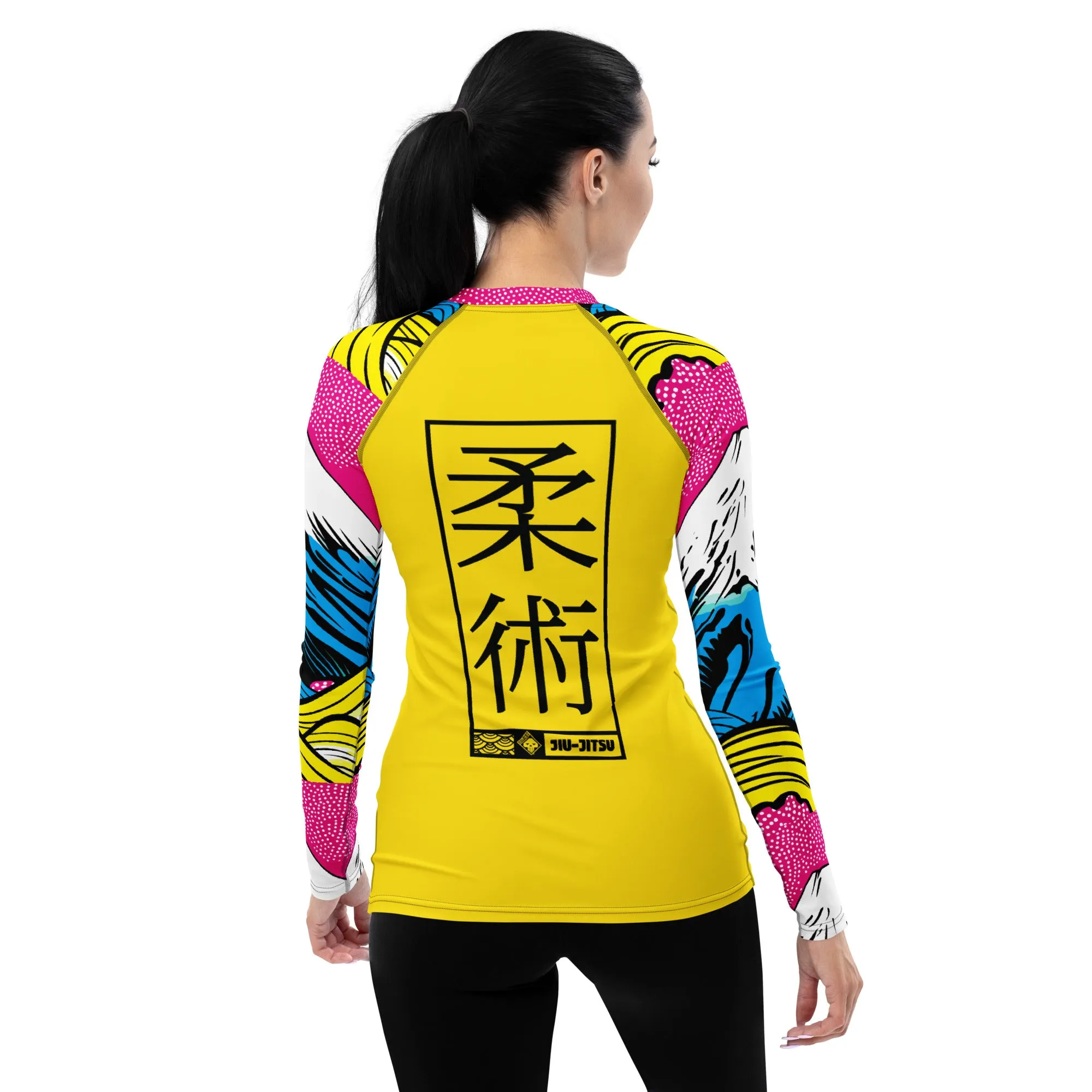 Womens Long Sleeve BJJ Rash Guard - Jiu-Jitsu 018 - Mt Fuji - 001